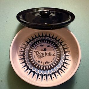 Don Julio Blue and Black Ceramic Dish with Lid